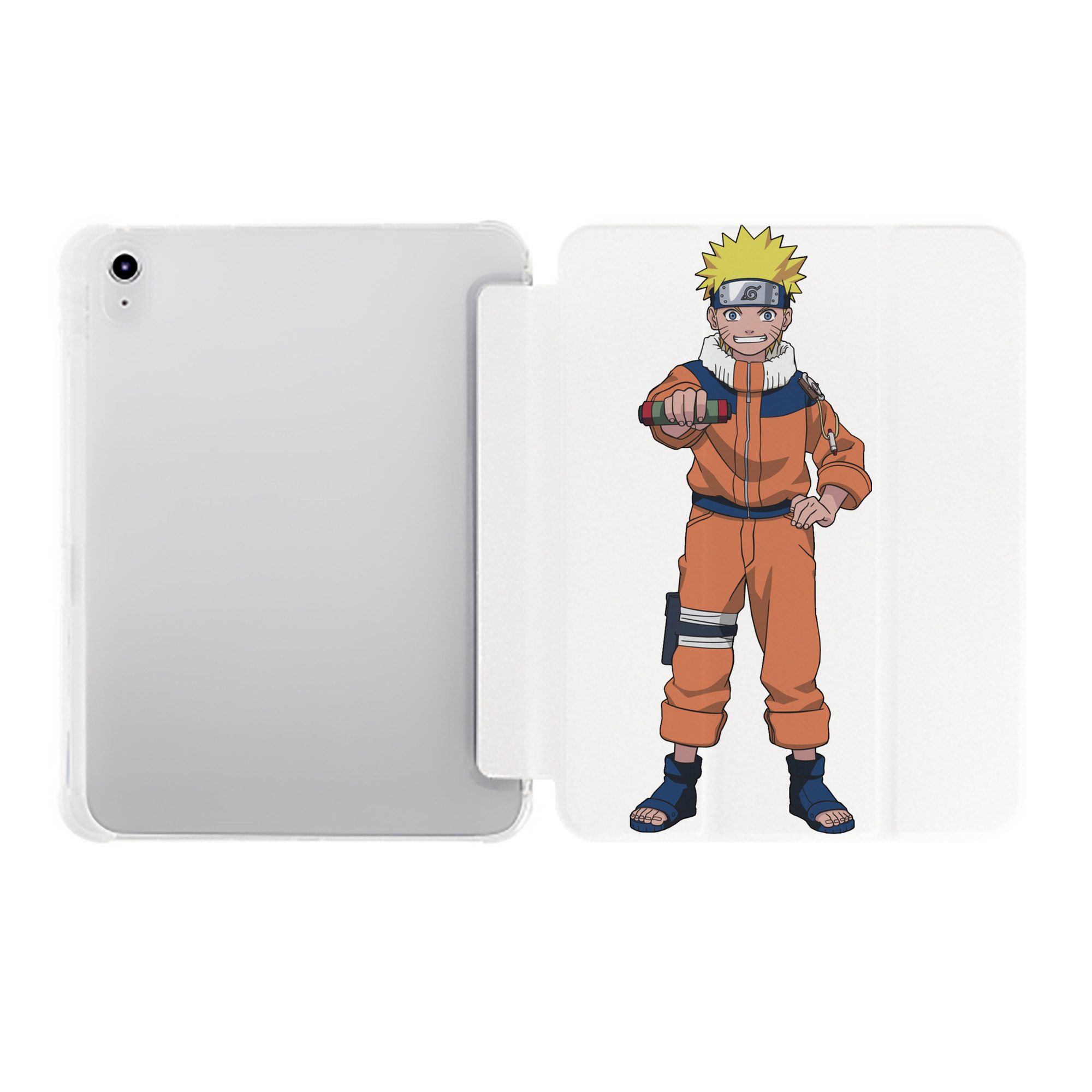 （画像用） NARUTO -ナルト- うずまき ナルト Uzumaki Naruto IPad ケース ペン収納付き 三つ折りスタンド PUレザー×シリコン 対応機種9.5/10.5/10.9インチ